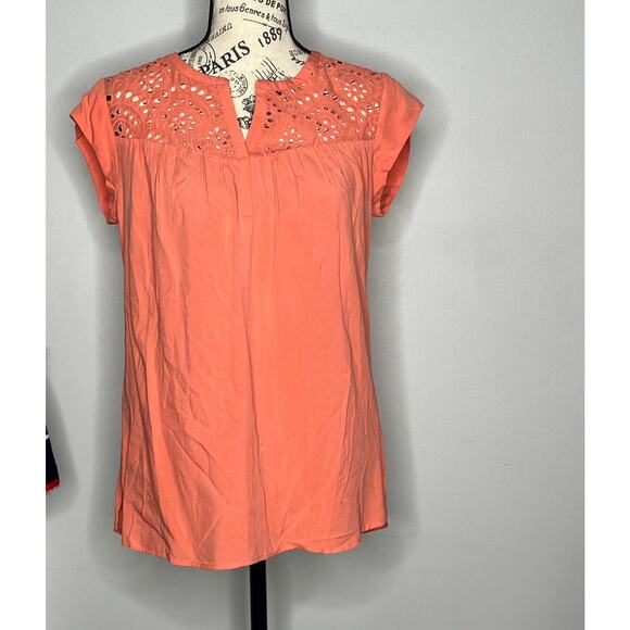 Daniel Rainn X-SMALL Kiara Eyelet Detail Top - Stitch Fix Short Sleeve Blouse - Picture 12 of 12